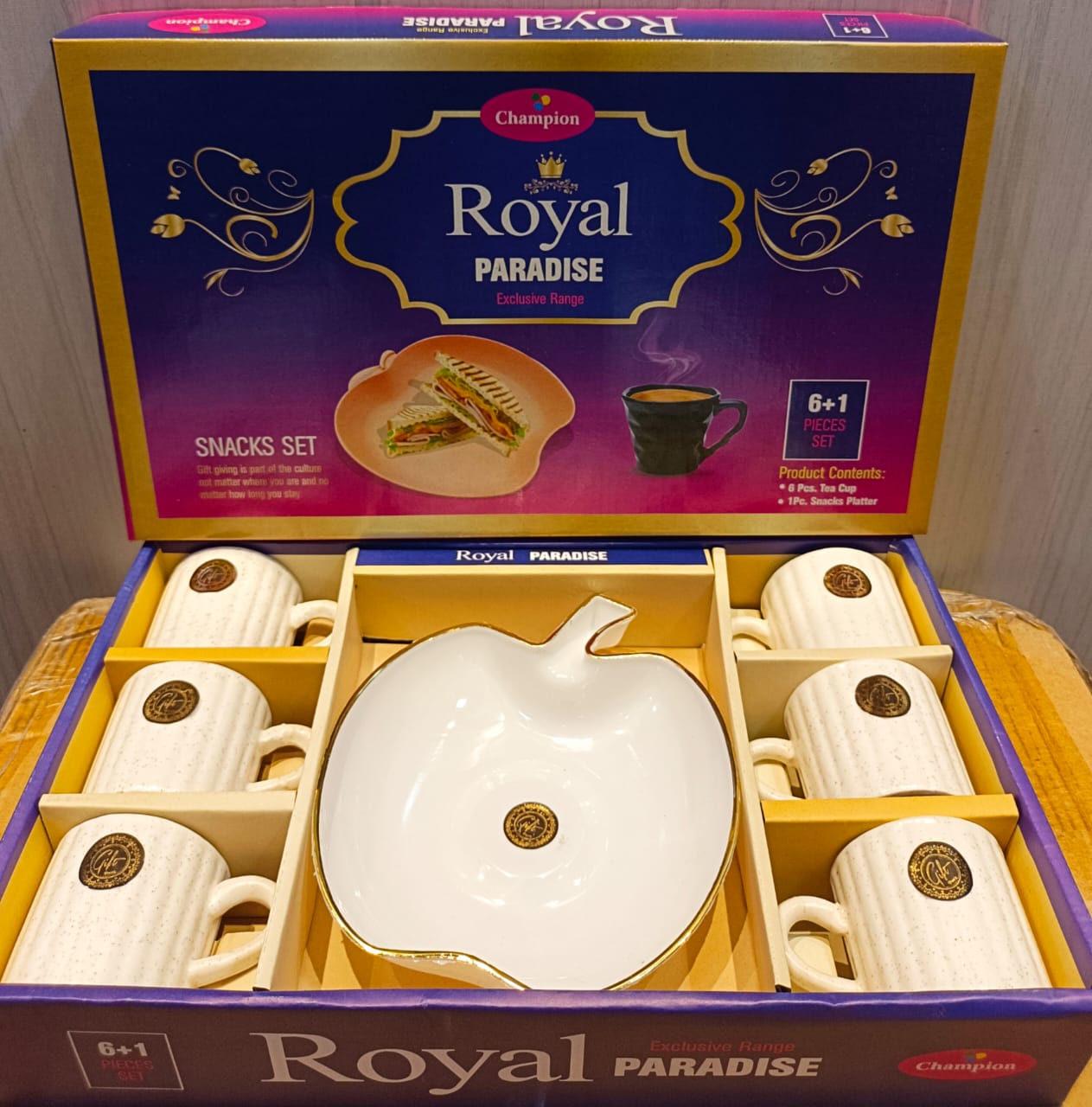 SNACKS SET ROYAL PARADISE 6CUP1PLATER- P289
